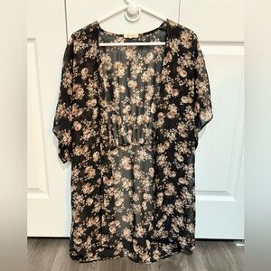 Maurices Open Front Floral Kimono